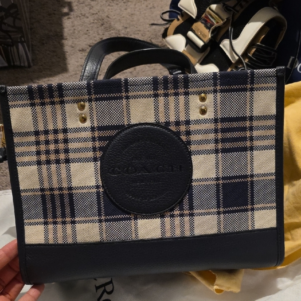 Coach Blue and Cream Briefcase with Classic Design